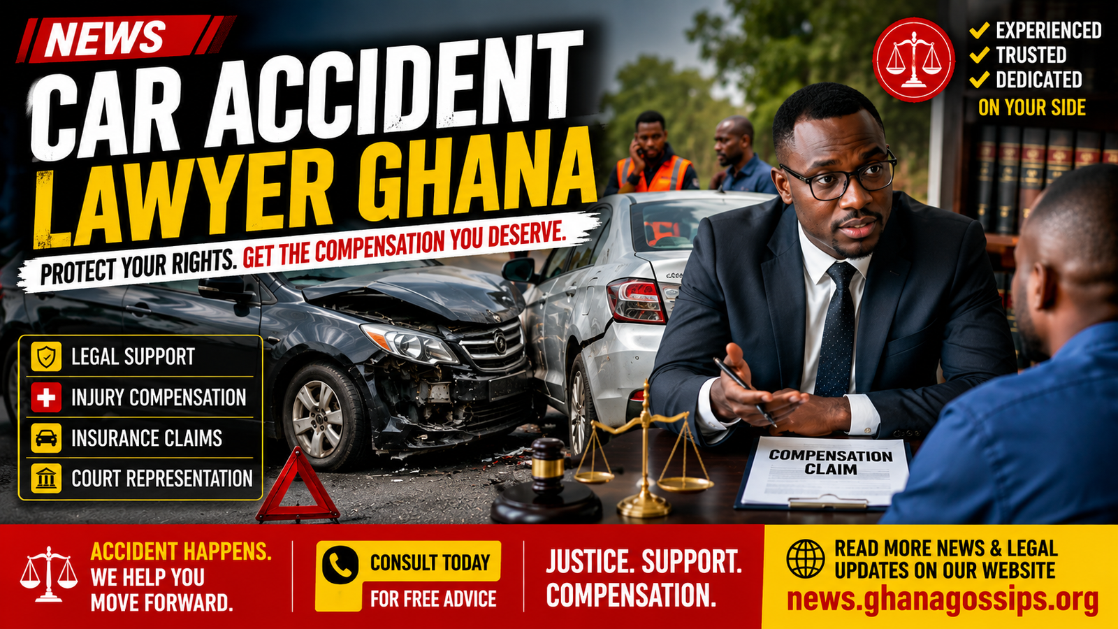 Car Accident Lawyer Ghana helping accident victims with legal compensation claims