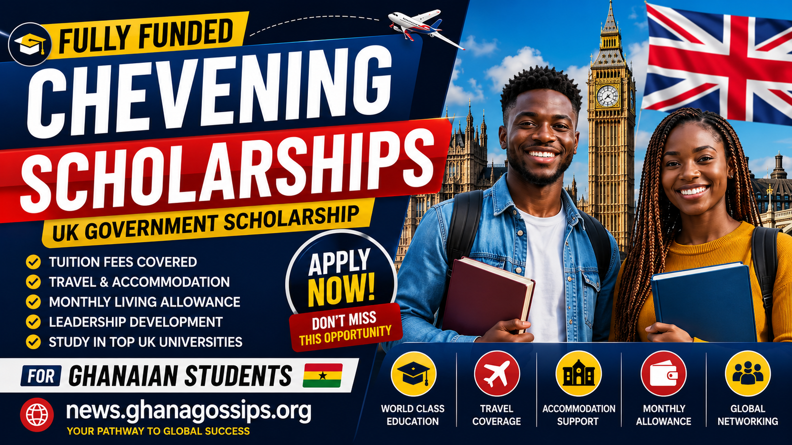 Chevening Scholarships – UK Government Scholarship for Ghanaian students studying in the UK